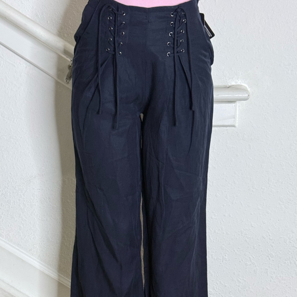 Current Air women’s Dark Blue Lace-Up Dress Pants